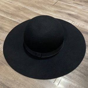 Kittenish Wool Black Floppy Hat